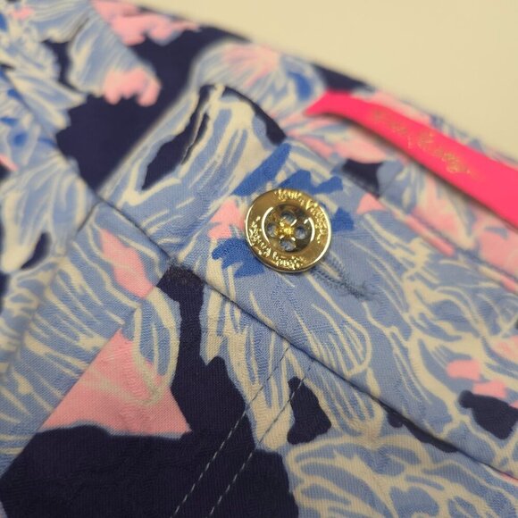 Lilly Pulitzer Kelly Highrise Crop Flare in Bright Navy Amore Please Size 4 - Picture 9 of 13